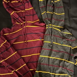 Set of 2 Polo Ralph Lauren Striped Hoodies - Red and Gray